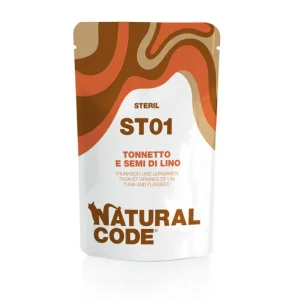 Natural Code ST01 Tonnetto e Semi di Lino 70g Umido per Gatti Sterilizzati