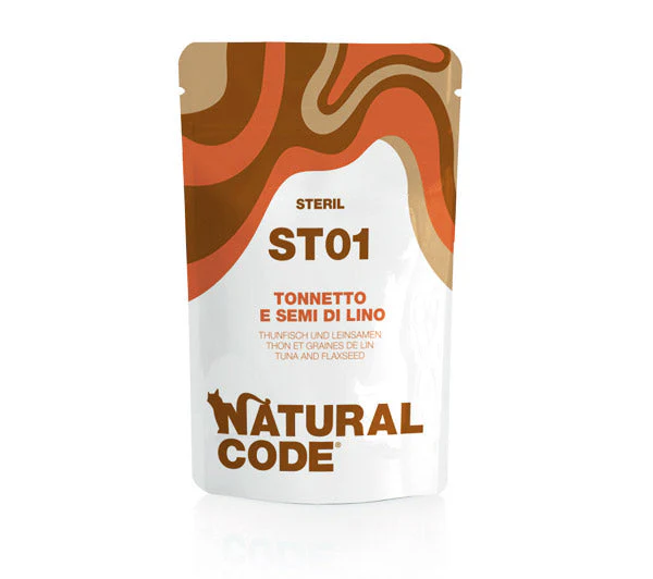 Natural Code ST01 Tonnetto e Semi di Lino 70g Umido per Gatti Sterilizzati - immagine 2