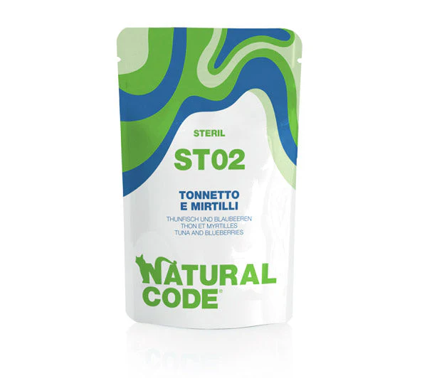 Natural Code ST02 Tonnetto e Mirtilli 70g Umido per Gatti Sterilizzati