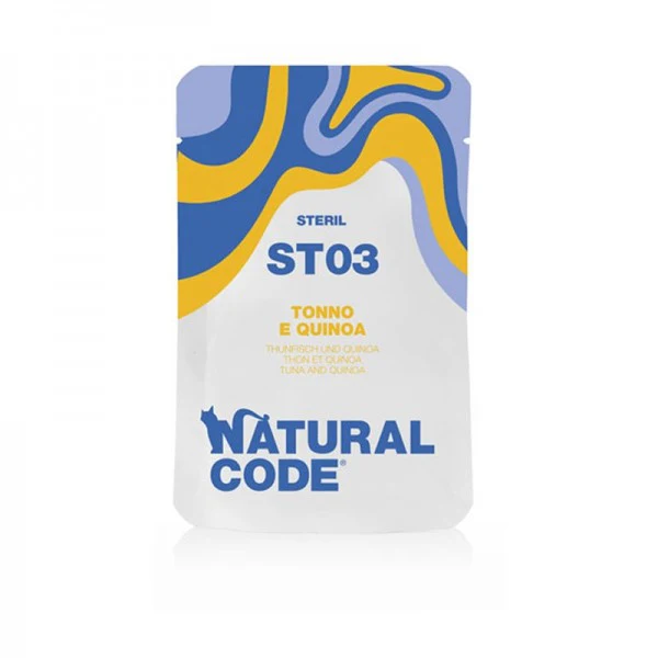 Natural Code ST03 Sterilised Tonno e Quinoa 70g Umido per Gatti Sterilizzati - immagine 2