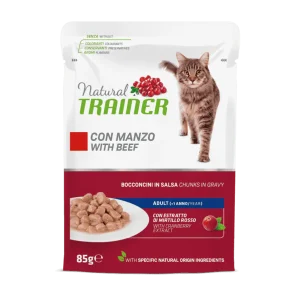Natural Trainer Adult con Manzo 85g Cibo Umido per Gatti