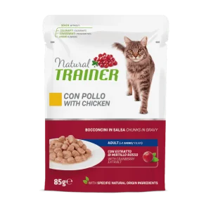 Natural Trainer Adult con Pollo 85g Cibo Umido per Gatti