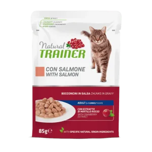 Natural Trainer Adult con Salmone 85g Cibo Umido per Gatti