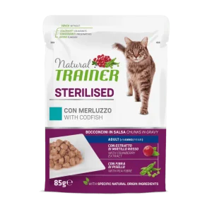Natural Trainer Adult Sterilised con merluzzo 85 gr