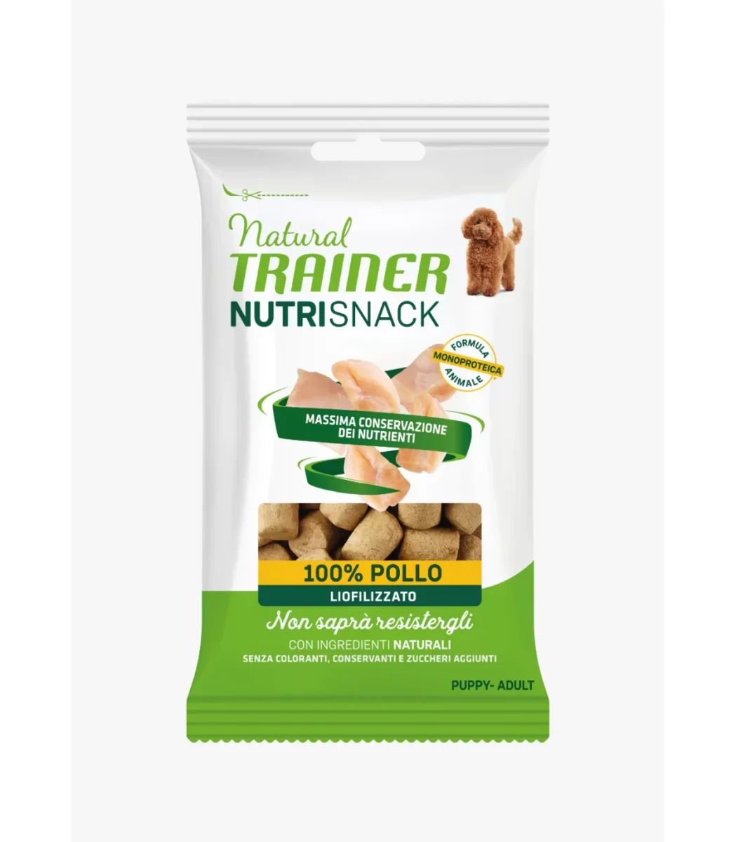 NATURAL TRAINER DOG Nutri Snack 100% Pollo 20g - Snack per Cani Liofilizzato
