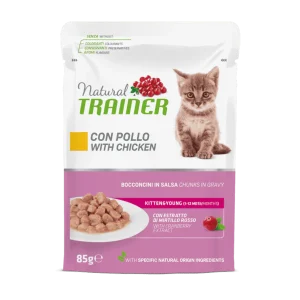 Natural Trainer Kitten&Young con Pollo 85g Umido per Gatti Cuccioli
