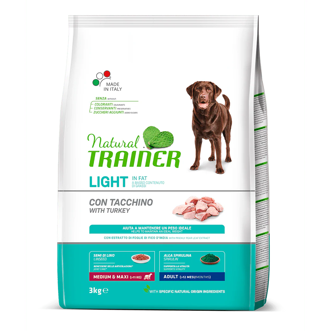 Natural Trainer Light in fat Medium&Maxi Adult con tacchino 3 Kg - immagine 2