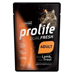 Prolife Dual Fresh Adult Agnello e Trota 85g - Cibo Umido per Gatti