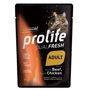 Prolife Dual Fresh Adult Manzo e Pollo 85g - Cibo Umido per Gatti