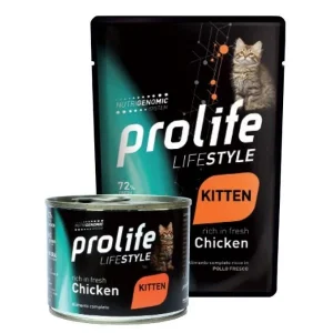 Prolife Lifestyle Kitten Pollo 85g - Cibo Umido per Gatti Cuccioli