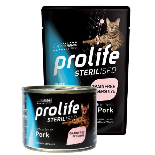 Prolife Sterilised Grain Free Sensitive Maiale 85g - Cibo Umido per Gatti Sterilizzati - immagine 2