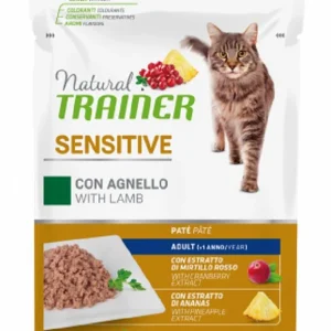 Natural Trainer Sensitive con Agnello 85g Cibo Umido per Gatti