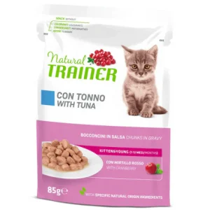 Natural Trainer Kitten&Young con Tonno 85g Umido per Gatti Cuccioli
